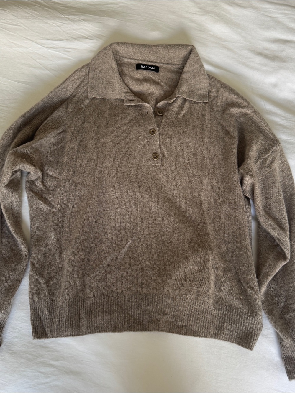 NAADAM Taupe Polo Cashmere Sweater
